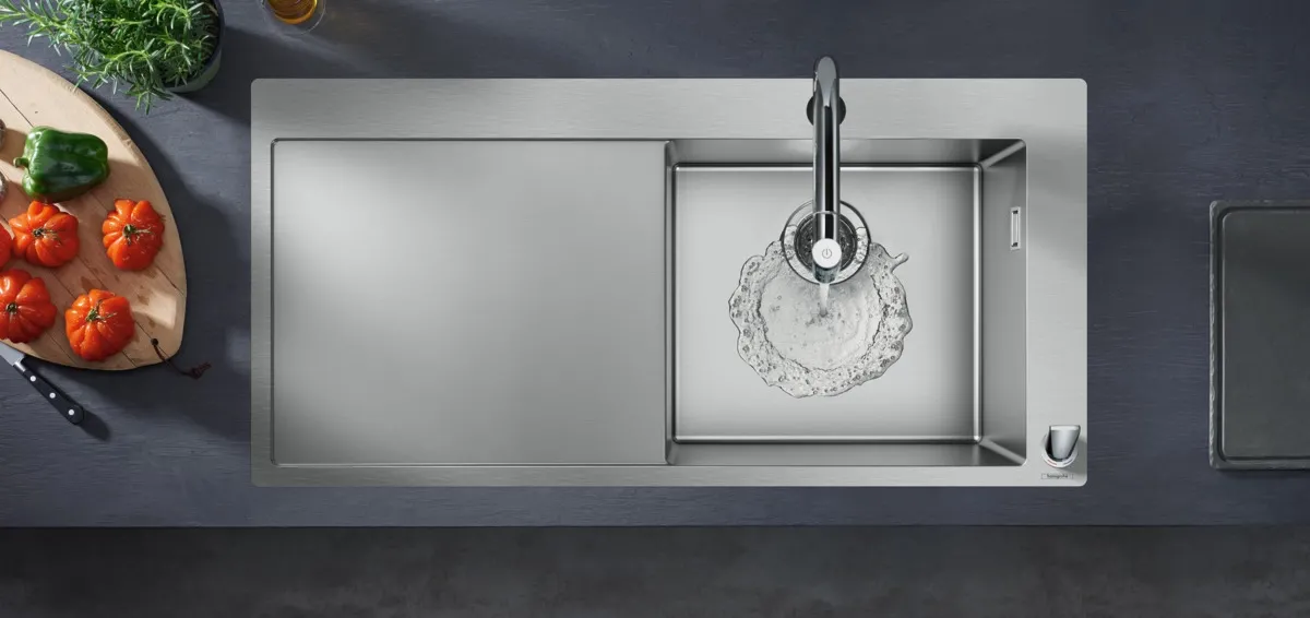 Смеситель для кухни Hansgrohe Metris Select M71 с выдвижным изливом (73804000) Фото - 4
