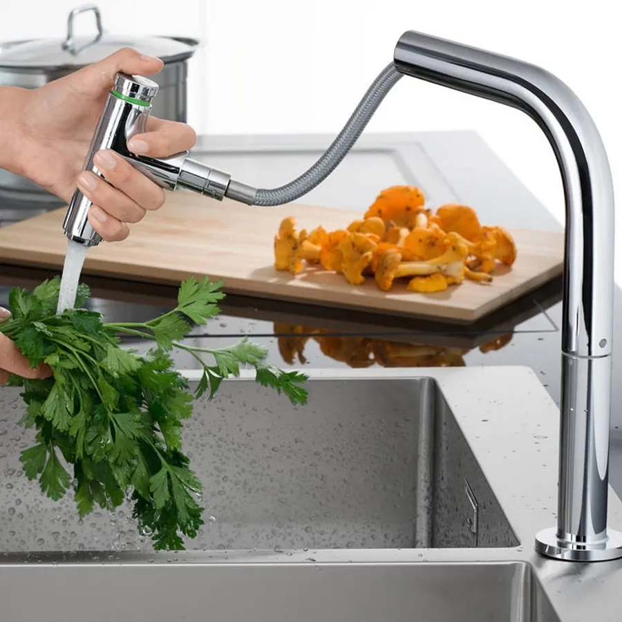 Смеситель для кухни Hansgrohe Metris Select M71 с выдвижным изливом (73804000) Фото - 6