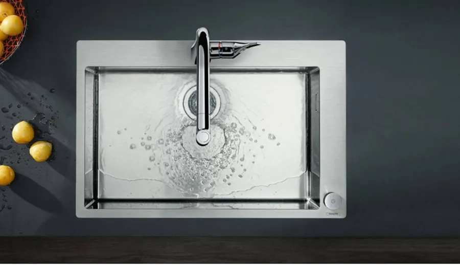 Змішувач для кухні Hansgrohe Metris Select M71 із висувною лійкою (73806000) Фото - 1