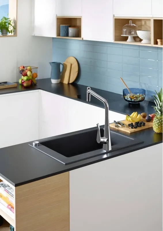 Змішувач для кухні Hansgrohe Metris Select M71 із висувною лійкою (73806000) Фото - 2