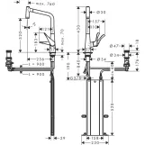 Змішувач для кухні Hansgrohe Metris Select M71 із висувною лійкою (73806000) Фото - 3