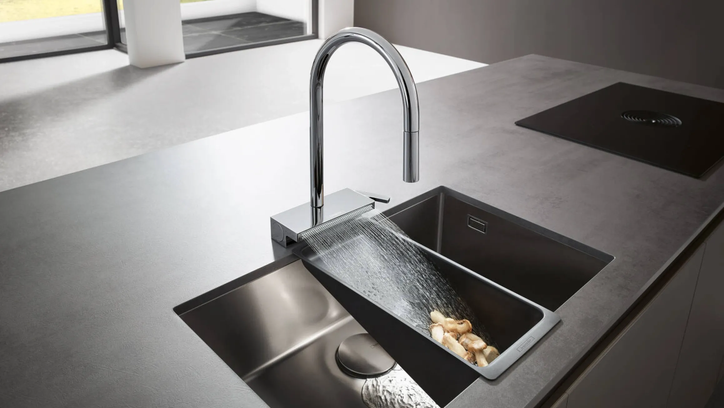 Змiшувач для кухнi Hansgrohe AQUNO SELECT M81, одноважiльний, з висувним душем, 3jet, sBox, хром Фото - 1