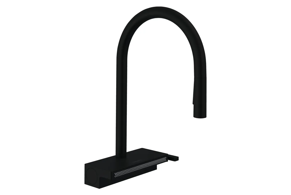 Змiшувач для кухнi Hansgrohe AQUNO SELECT M81, одноважiльний, з витяжним виливом, 3jet, sBox, чорний мат