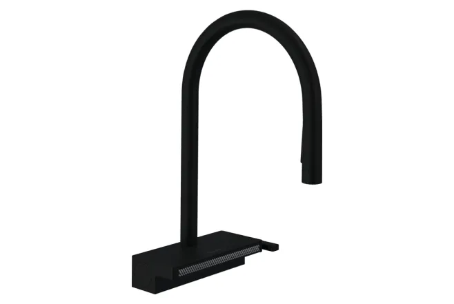 Змiшувач для кухнi Hansgrohe AQUNO SELECT M81, одноважiльний, з витяжним виливом, 3jet, sBox, чорний мат
