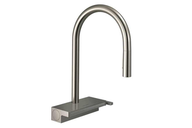 Змiшувач для кухнi Hansgrohe AQUNO SELECT M81i, одноважiльний, з витяжним виливом, 3jet, sBox, нержавiюча сталь