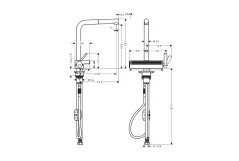 Змiшувач для кухнi Hansgrohe AQUNO SELECT M81і, одноважільний, з висувним душем, сталь Фото - 1