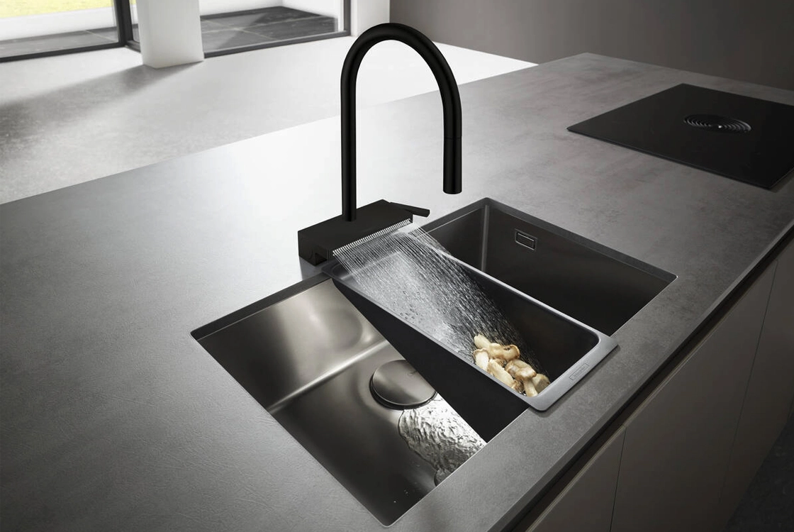 Змішувач для кухні Hansgrohe Aquno Select M81 220мм, чорний матовий (73837670) Фото - 1