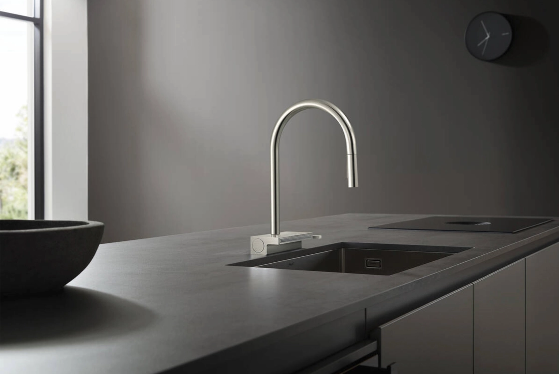 Змішувач для кухні Hansgrohe Aquno Select M81 220мм, сталь (73837800) Фото - 1