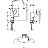 Змішувач для раковини Hansgrohe Metropol, одноважiльний з донним клапаном push-open, хром, з рукояткою-петлею Фото - 1