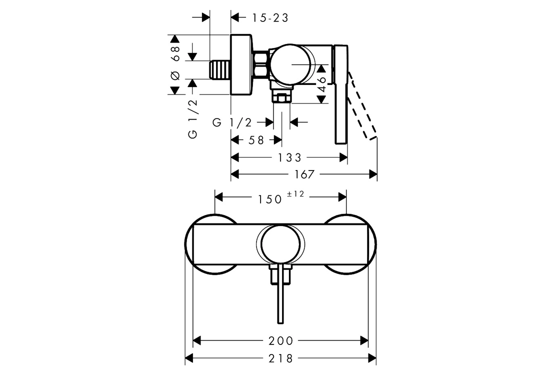 Змішувач для душу Hansgrohe Zesis S, матовий чорний (74621670) Фото - 1