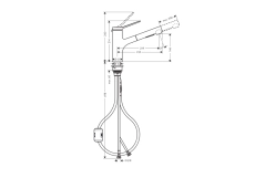 Змішувач для кухні Hansgrohe Zesis M33 219мм, хром (74800000) Фото - 3
