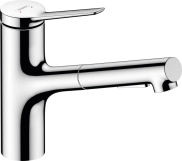 Змішувач для кухні Hansgrohe Zesis M33 150 2jet з витяжним зливом sBox Lite, хром (74803000)