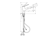 Змішувач для кухні Hansgrohe Zesis M33 150 2jet з витяжним зливом sBox Lite, хром (74803000) Фото - 1