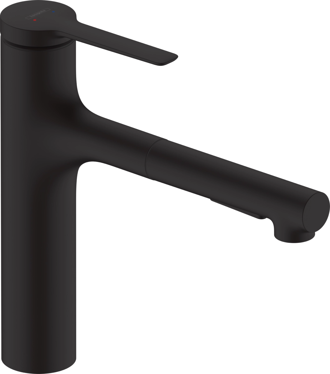 Смеситель для кухни с выдвижным изливом Hansgrohe ZESIS 74804670, черный