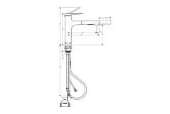 Смеситель для кухни с выдвижным изливом Hansgrohe ZESIS 74804670, черный Фото - 1