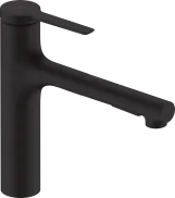 Змішвач для кухні з висувним виливом Hansgrohe ZESIS 74804670, чорний