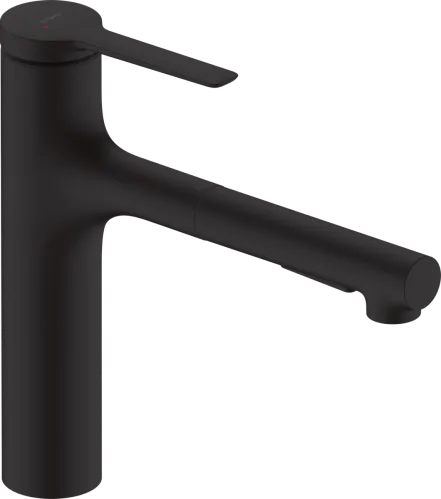 Змішвач для кухні з висувним виливом Hansgrohe ZESIS 74804670, чорний
