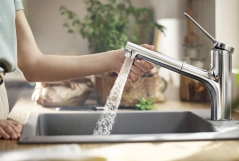 Змішувач для кухні Hansgrohe ZESIS M33 150, 1jet , ECO з висувним виливом,  хром Фото - 2