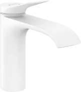 Змішувач для умивальника Hansgrohe VIVENIS 110, зі зливним гарнітуром pop-up, білий матовий