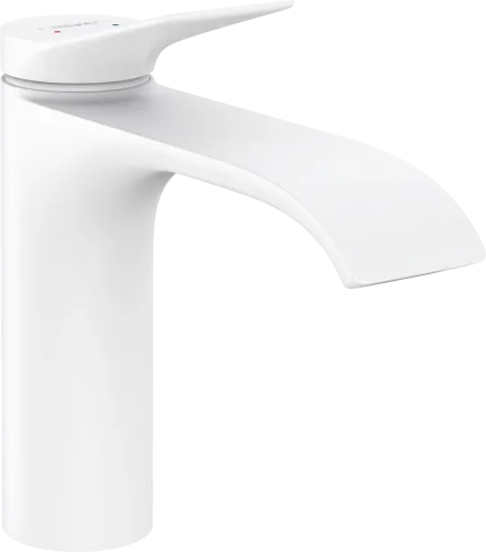Смеситель для умывальника Hansgrohe VIVENIS 110, со сливным гарнитуром pop-up, белый матовый