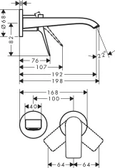 Змішувач для умивальника Hansgrohe Vivenis 195 зі стіни, матовий білий (75050700) Фото - 1