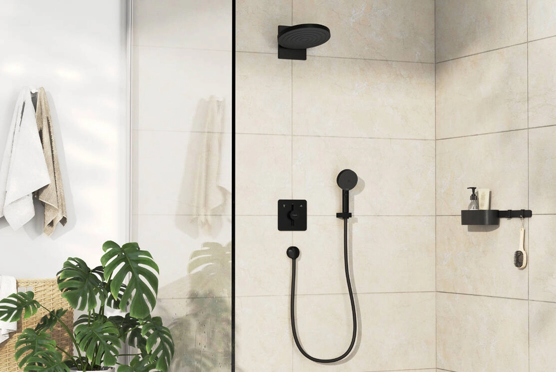 Змішувач для душу Hansgrohe DuoTurn Q прихованого монтажу, чорний матовий Фото - 1