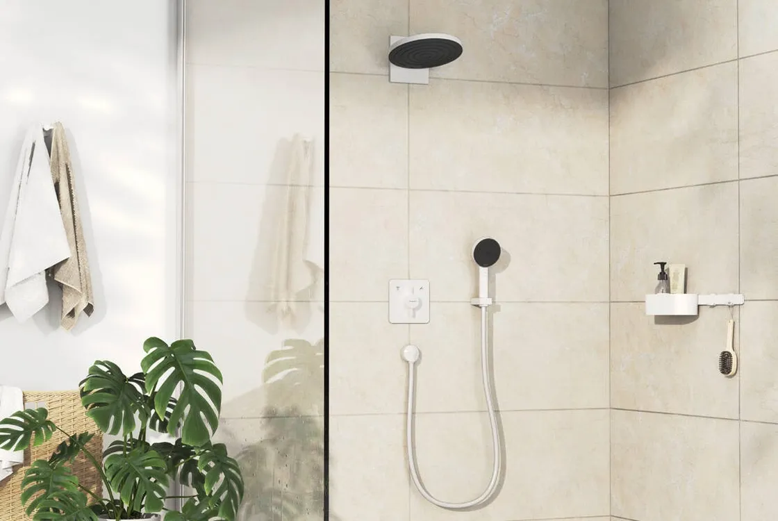 Смеситель скрытого монтажа Hansgrohe DuoTurn Q на 2 функции, матовый белый (75414700) Фото - 1