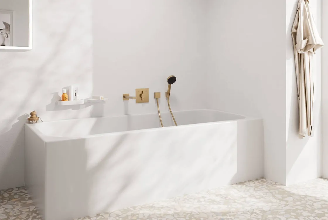 Смеситель для душа Hansgrohe DuoTurn E скрытого монтажа, шлифованная бронза Фото - 1