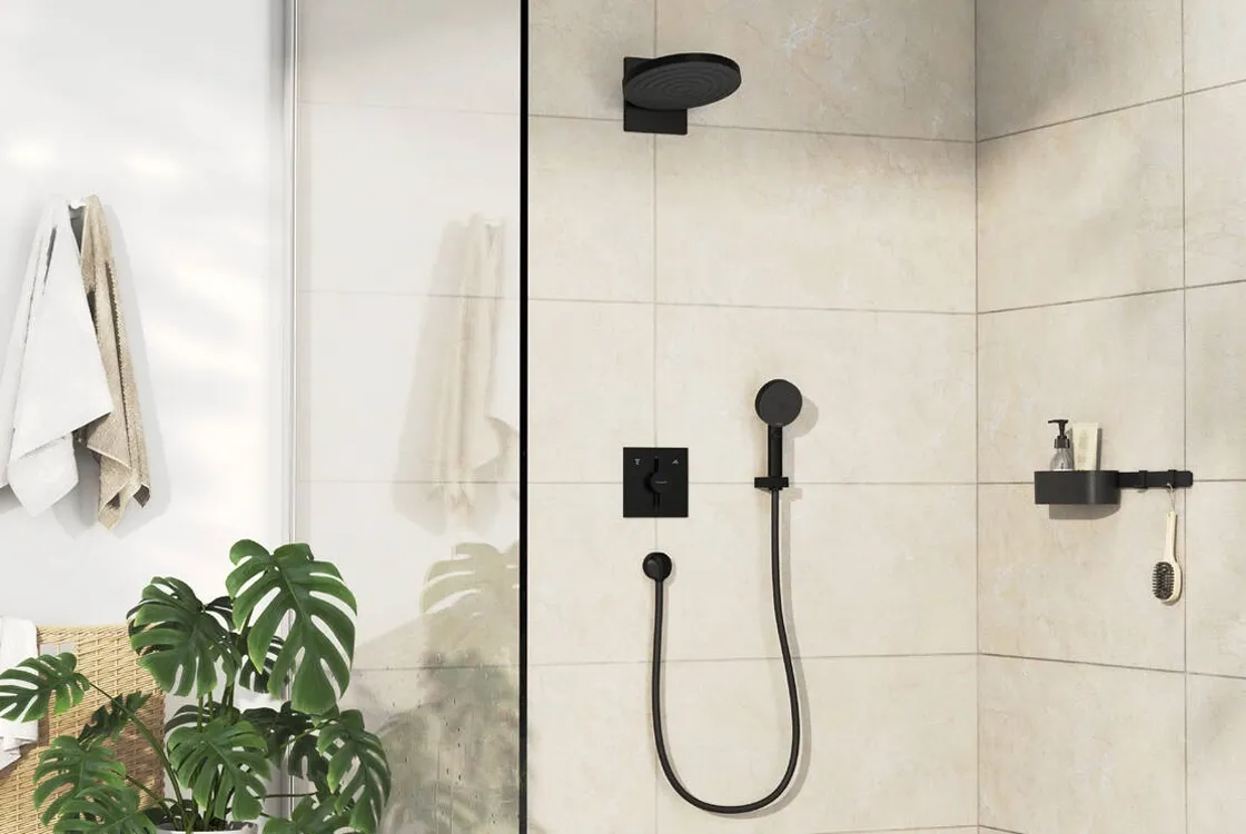 Смеситель скрытого монтажа Hansgrohe DuoTurn E на 2 функции, матовый черный (75417670) Фото - 1