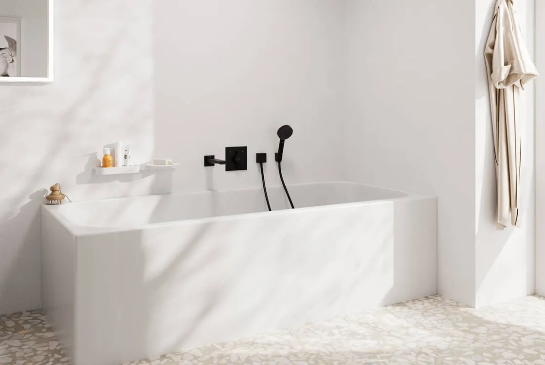 Смеситель скрытого монтажа Hansgrohe DuoTurn E на 2 функции, матовый черный (75417670) Фото - 2