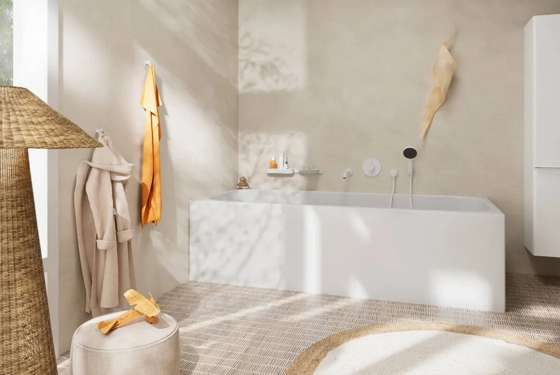 Смеситель для душа Hansgrohe DuoTurn S скрытого монтажа, белый матовый Фото - 1