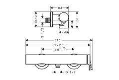 Змішувач  для душу Hansgrohe VIVENIS, настiнний, чорний матовий Фото - 2