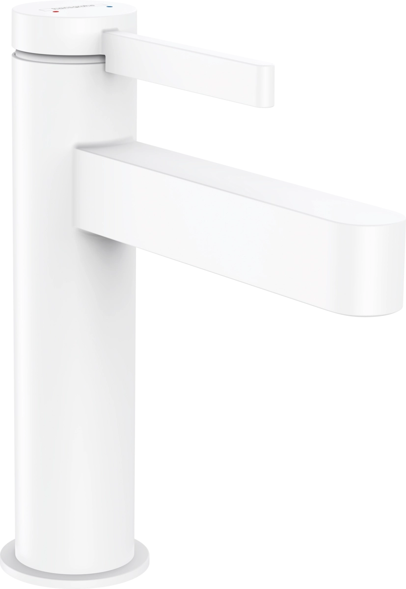 Смеситель для умывальника Hansgrohe FINORIS, 110 мм., с донным клапаном Push Open, белый матовый