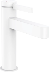 Смеситель для умывальника Hansgrohe FINORIS, 110 мм., с донным клапаном Push Open, белый матовый
