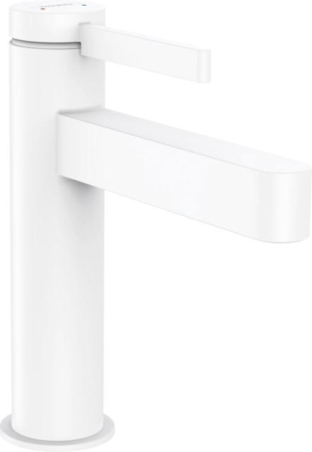 Змішувач  для умивальника Hansgrohe FINORIS, 110 мм., с донним клапаном Push Open, білий матовий