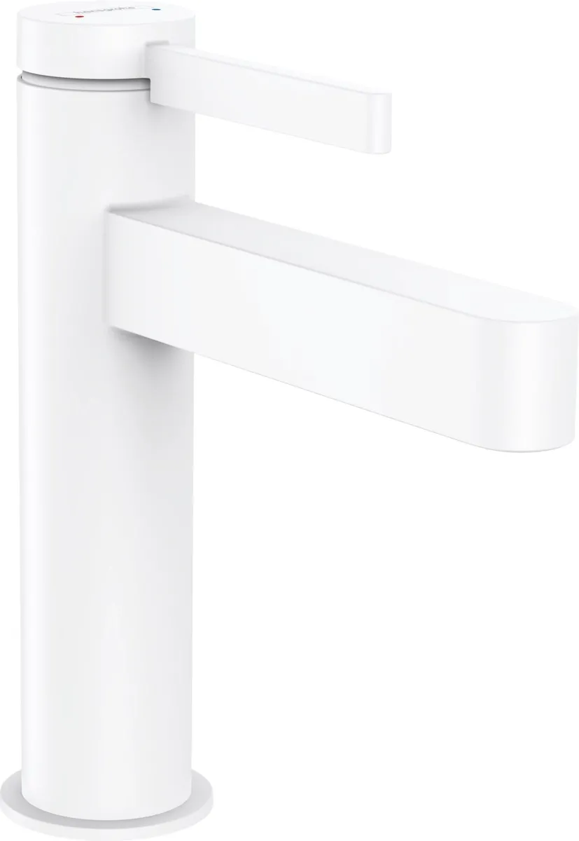 Смеситель для умывальника Hansgrohe FINORIS 110, однорычажный, со сливным набором, белый матовый