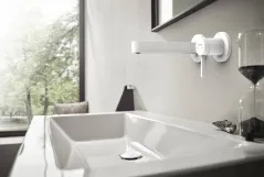 Змішувач для умивальника настінний Hansgrohe Finoris, білий матовий (76051700) Фото - 1