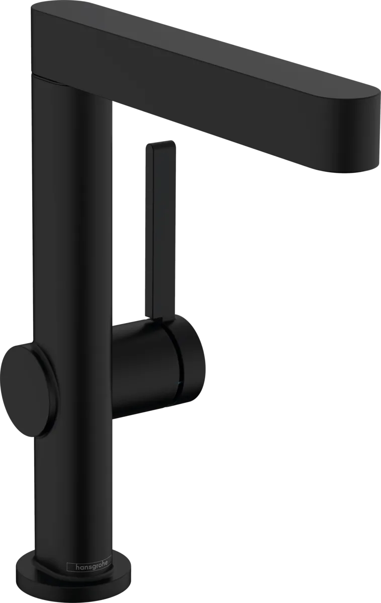 Смеситель для умывальника Hansgrohe FINORIS 230, с поворотным изливом, со сливным гарнитуром push-open, черный матовый