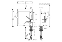 Смеситель Hansgrohe Finoris для умывальника 230, с выдвижным изливом (76063000) Фото - 3