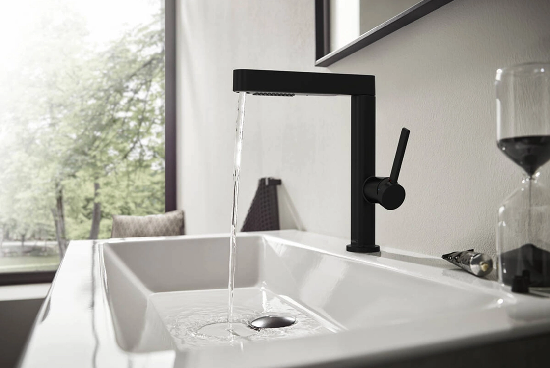 Смеситель для раковины Hansgrohe FINORIS 230 c выдвижным изливом (2 струи), черный матовый,76063670 Фото - 2