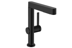 Смеситель для раковины Hansgrohe FINORIS 230 c выдвижным изливом (2 струи), черный матовый,76063670