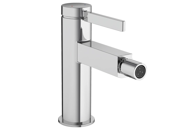 Смеситель для биде Hansgrohe Finoris со сливным гарнитуром push-open, черный матовый (76200000)