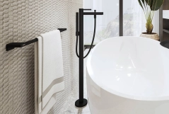 Смеситель для ванны Hansgrohe FINORIS, однорычажный, напольный, черный матовый Фото - 1