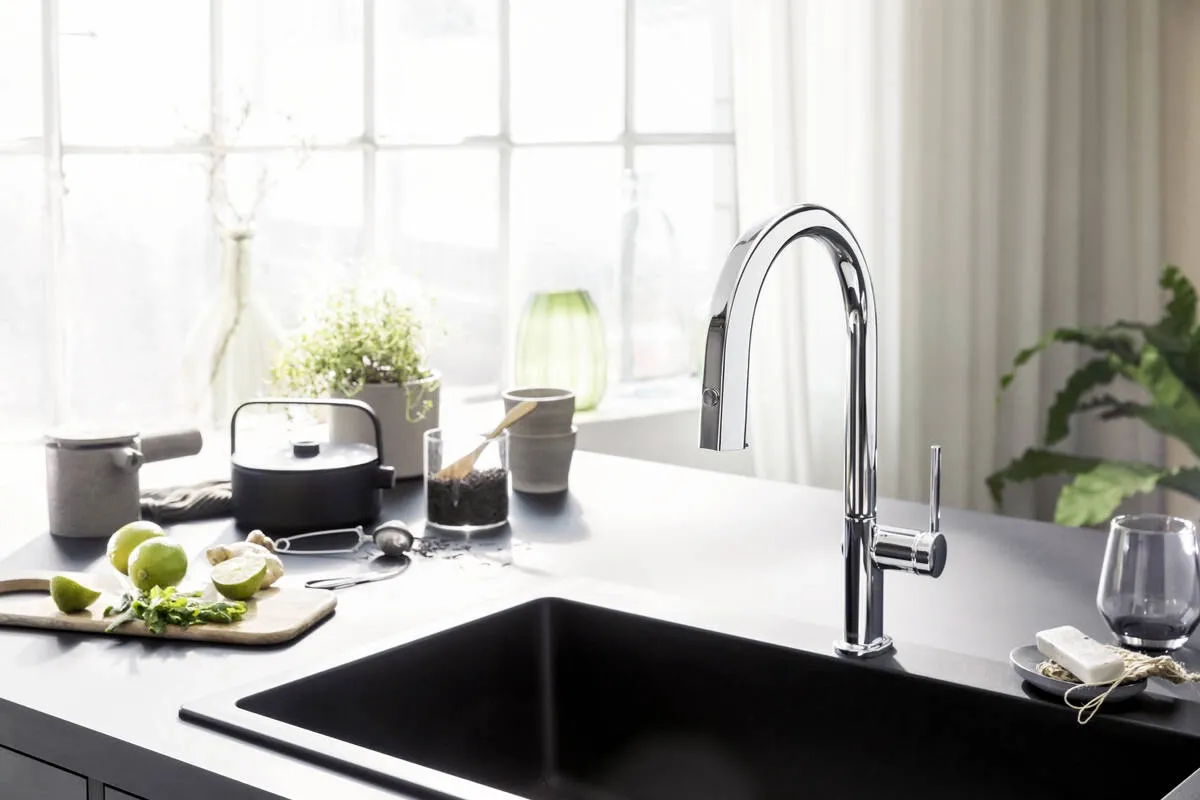 Змiшувач для кухнi Hansgrohe AQITTURA M91, з висувним виливом, 1jet, хром Фото - 1