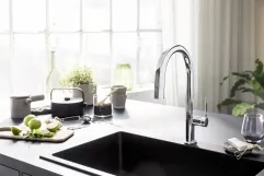 Змiшувач для кухнi Hansgrohe AQITTURA M91, з висувним виливом, 1jet, хром Фото - 1