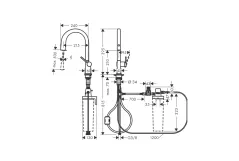Змiшувач для кухнi Hansgrohe AQITTURA M91, з висувним виливом, 1jet, хром Фото - 2