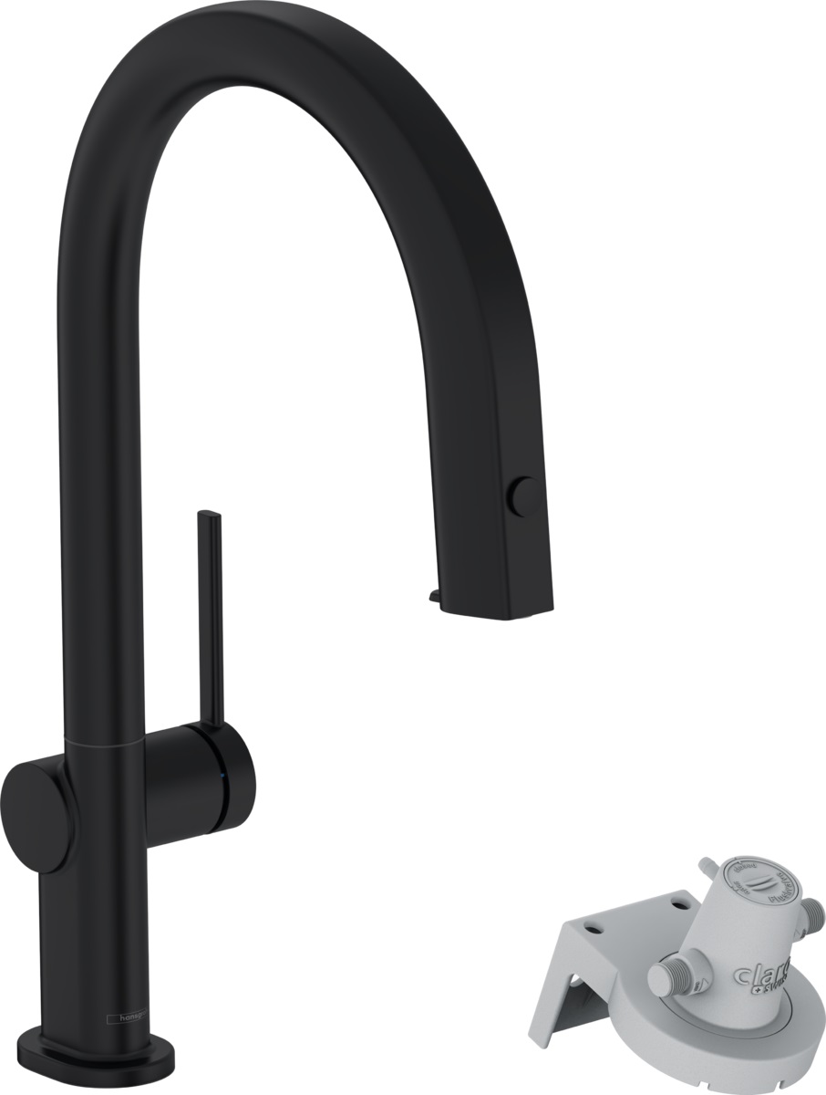 Смеситель для кухни Hansgrohe AQITTURA M91, с выдвижным изливом, 1jet, черный матовый