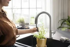 Смеситель для кухни Hansgrohe AQITTURA M91, с выдвижным изливом, 1jet, нержавеющая сталь Фото - 2