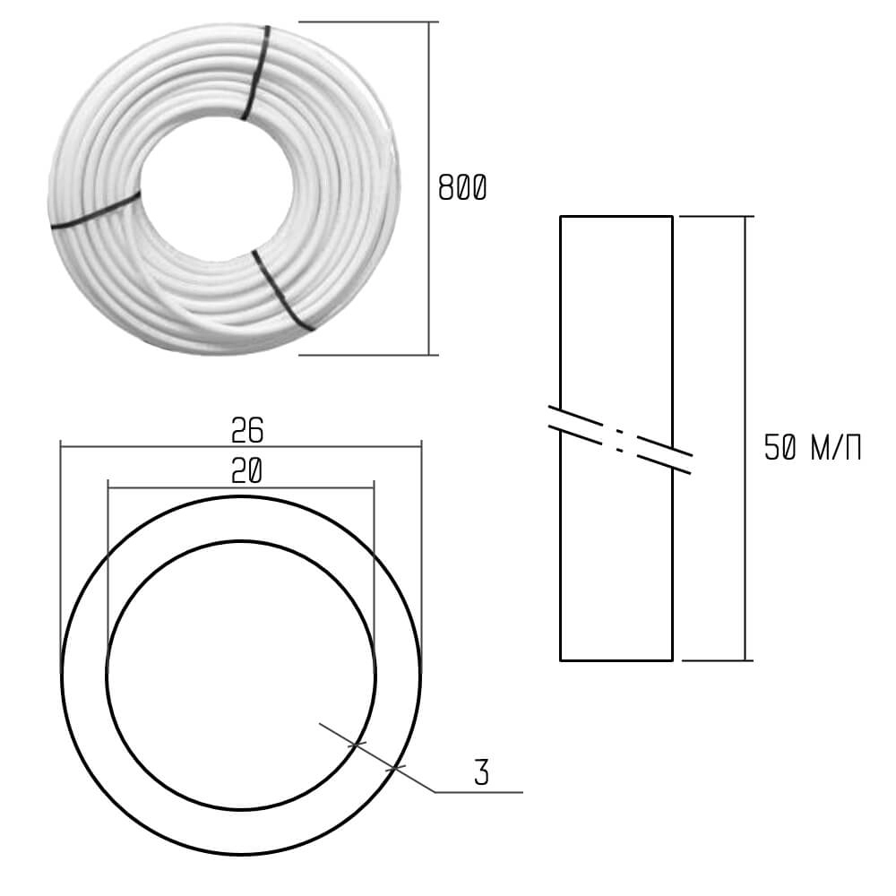 Труба PE-AL-PERT Icma 26х3 мм, 50 м №P199 Фото - 1