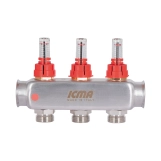 Коллектор с расходомерами (нерж.) 1 "х3 Icma № К073 Фото - 4